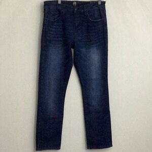 NWT Ike Behar $128 Blue Slim Straight Jeans Dark Stone Wash 32/30